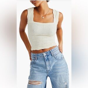 Free People Love Letter Floral Knit Camisole